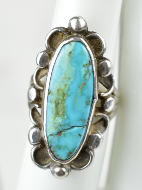 Jewelry - VTG Navajo Sterling Silver Turquoise Statement Ring Size 5.25